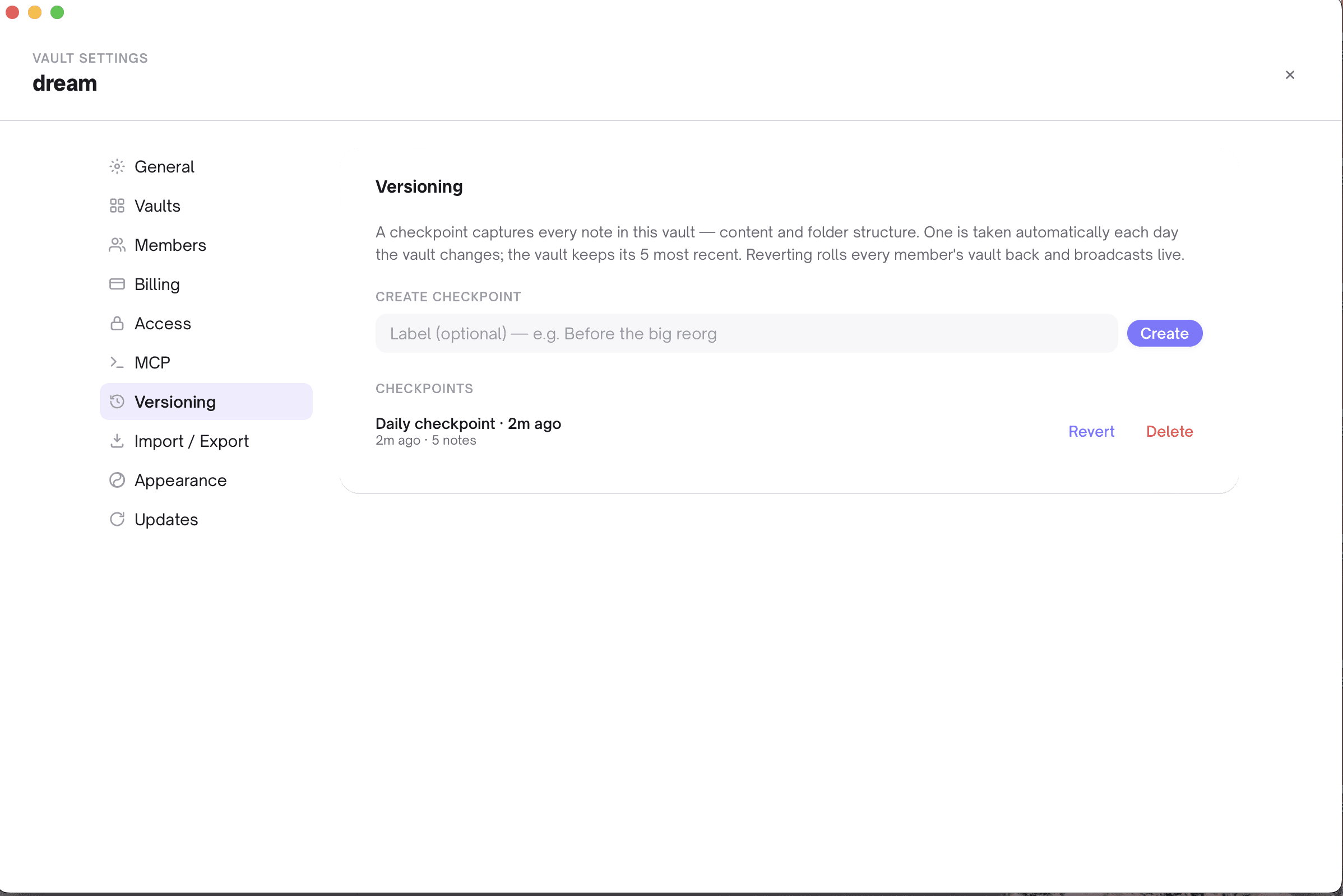 Baalda: versioning